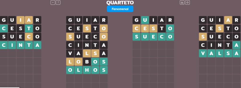 Termo Quarteto - resposta da palavra de hoje (16/09/22)