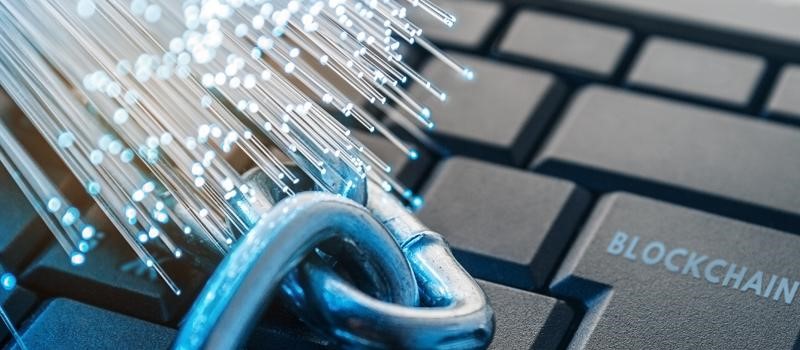 Teclado escrito blockchain