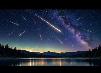 Cometa Halley Surpreende Mesmo à Distância em Foto Espetacular da Chuva de Meteoros Orionídeas Cometa Halley