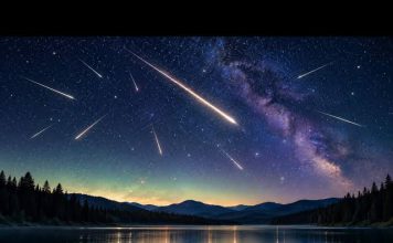 Cometa Halley Surpreende Mesmo à Distância em Foto Espetacular da Chuva de Meteoros Orionídeas Cometa Halley